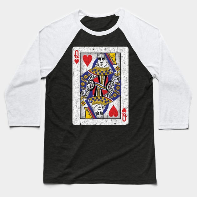 queen of hearts playing card Baseball T-Shirt by andzoo
